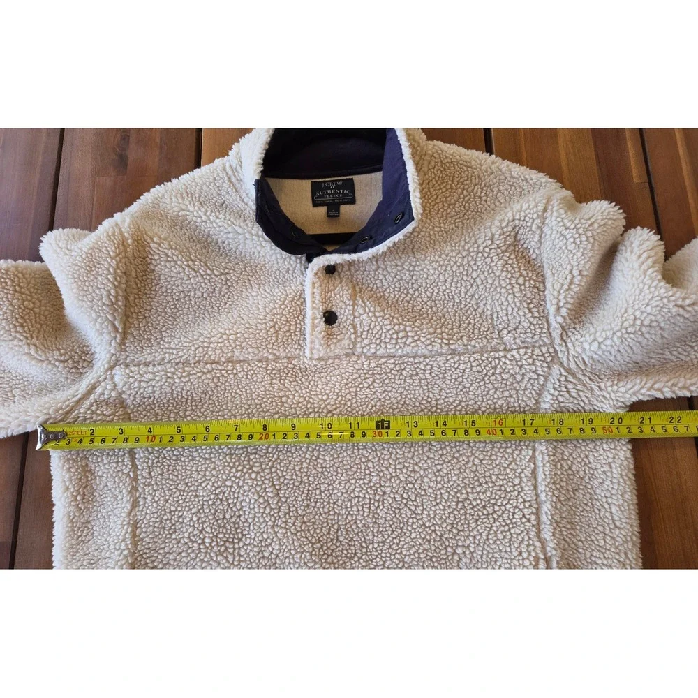 JCrew Mens Authentic Fleece Sherpa Henley Pullover Sweater S Fall Winter Outdoor